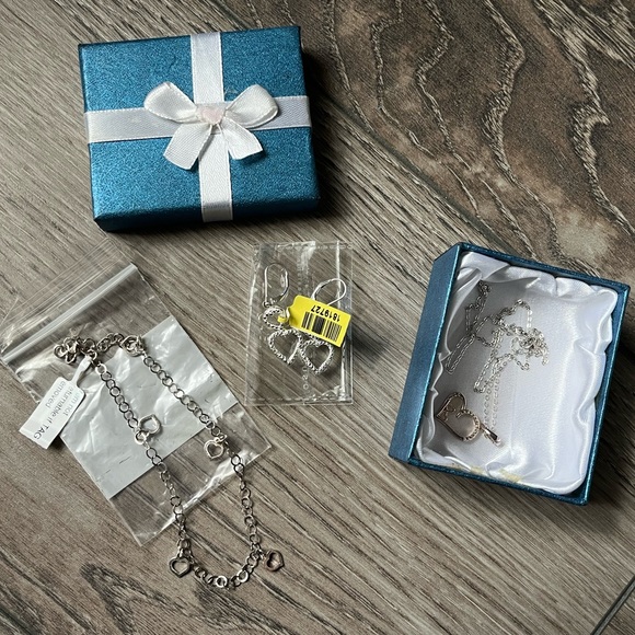 Silver 925 bracelet and earrings NEW - Picture 2 of 2